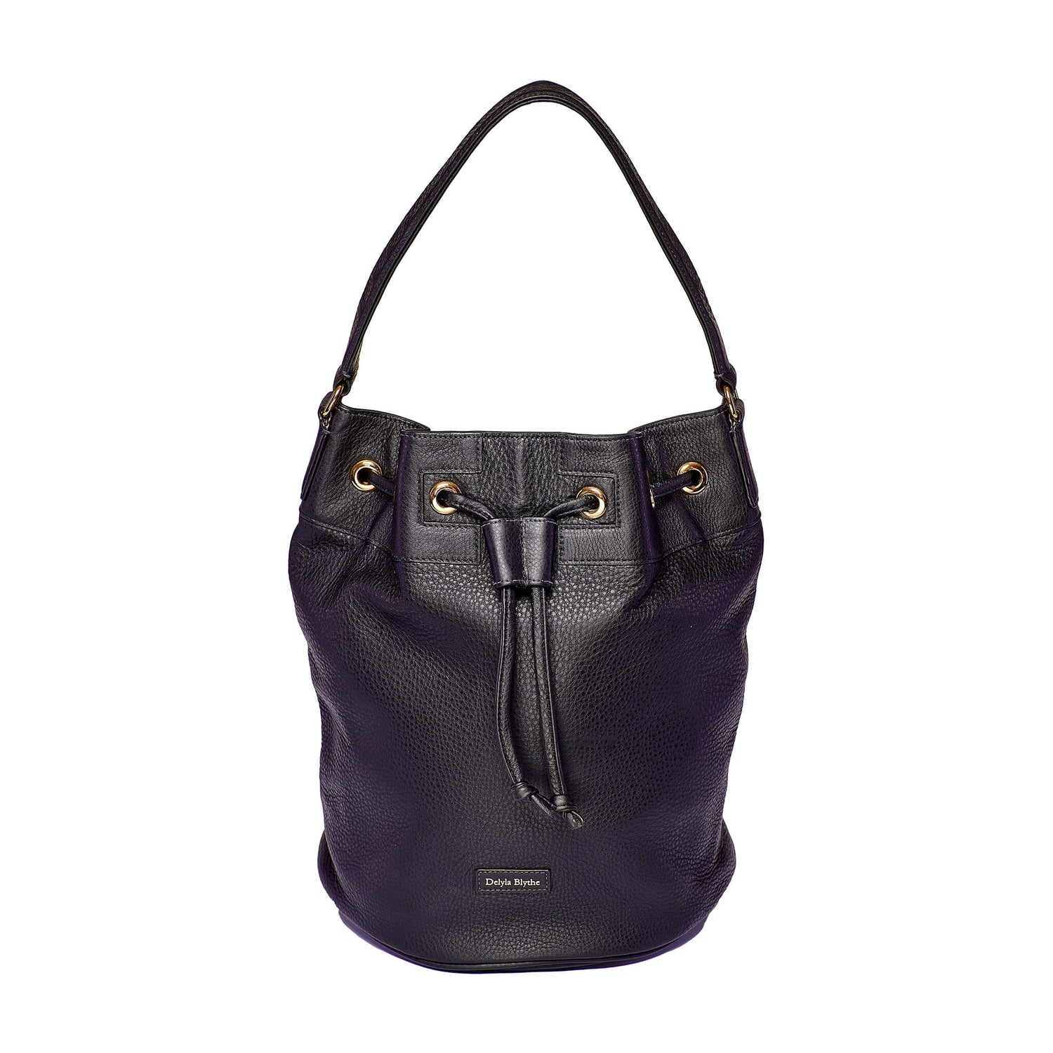 Joy Bucket Bag in Black Leather 